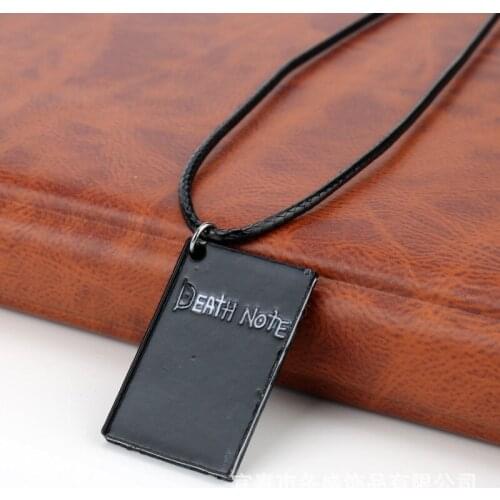 Anime Death Note Cosplay Necklace Rope Leather Choker Fashion Black Note Book New Pendant Necklace for Women and Men Accessory