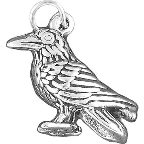 Antique Silver Plated Alloy metal Crow Raven Charms amulet pagan pendant jewelry accessory fashion custom