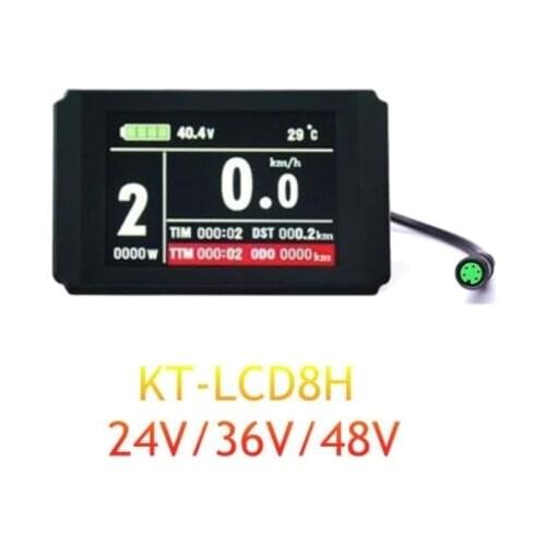 Ebike 24V 36V 48V KT LCD8HU Color Matrix Display Meter Control Panel With 5 Pins Waterproof Plug For KT Controller