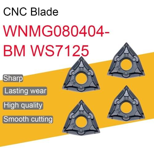 10PCS WNMG080404-BM WS7125 Carbide Inserts High Quality WNMG08 External Turning Blades CNC Mechanical Lathe Cutter Tool