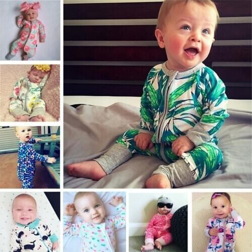 Baby Girl Romper Newborn Sleepsuit Flower Baby Rompers Infant Baby Clothes Long Sleeve Toddler Baby Jumpsuits Baby Boy Pajamas