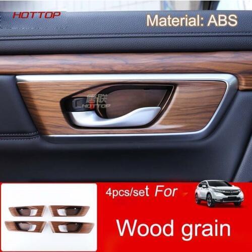 HOTTOP Wood Grain Inner bowl Cover For HONDA CR-V CRV 2017 2018 5th Gen AT(LHD&RHD) car styling