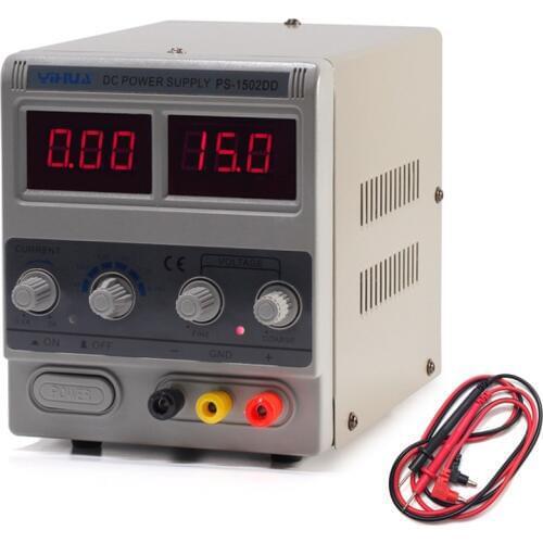 YIHUA 1502DD Mini Laboratory Power Supply Adjustable Digital 15V 2A 0.1V 0.01A Voltage Regulators Phone Repair DC Power Supplies