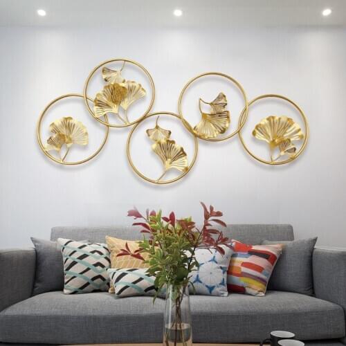 Ginkgo Leaf Home Decoration TV Background Wall Wall Hotel Living Room Dining Room Hanging Metal Wall Decoration