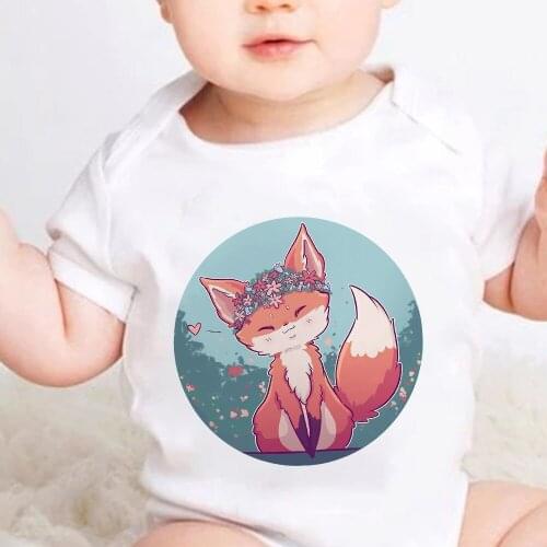 Cute Baby Girl Clothes Cartoon Fox Super Cute Bodysuit Infant Romper Summer Fashion Baby Boys Jumpsuits Europe and America