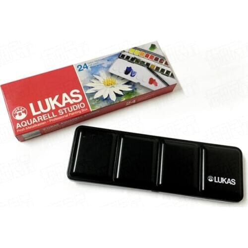 Lukas Imported Original Germany 24 Colors Solid Watercolor Paints Transparent Water Color Sketching Portable Art Supplies