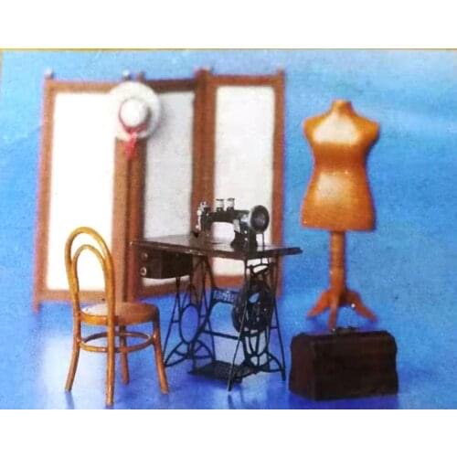 Sewing machine set 1:35 resin sand table model