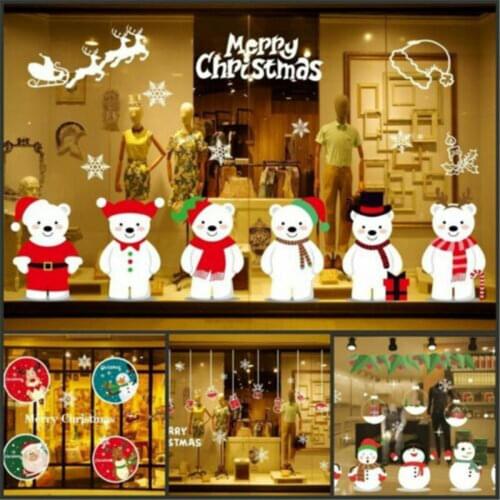 Wallpaper Window Wall Santa Art Christmas Removable Stickers Home Decor Xmas Decal Shop