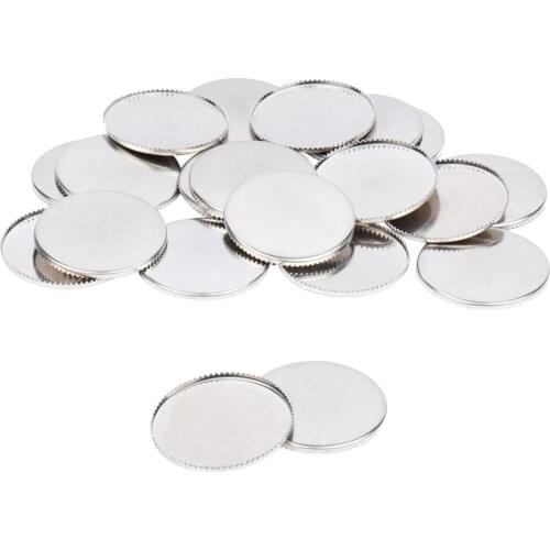 50Pcs Stainless Steel Milled Edge Bezel Cabochon Settings Flat Round Blank Cameo Base Tray: 25mm For DIY Jewelry Making 26x2.3mm