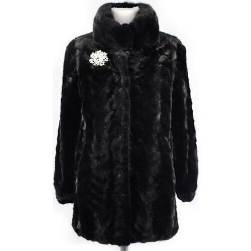 2020 new real mink fur coat jacket collar high quality fashion solid women natural fur coat thick warm street style office lady