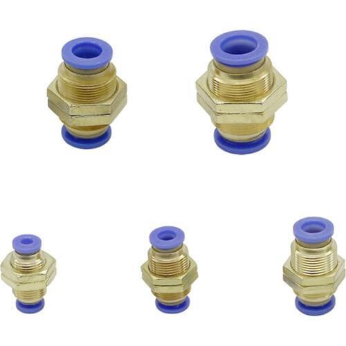 Air Pneumatic Straight Bulkhead Union Connector 10mm 8mm 6mm 4mm 12mm OD Hose Tube PM type Air Pipe Connector Quick Coupling