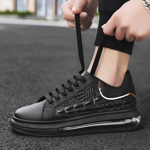 Luxury Designer Mens Casual Shoes White Gold Black Platform Spring Autumn Walking Outdoor Clear Sole Footwear