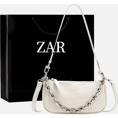 Luxury Fashion Alligator High Quality PU Leather Shoulder Bag Small Crossbody Bags for Women 2021 Chain Bag Designer New Black