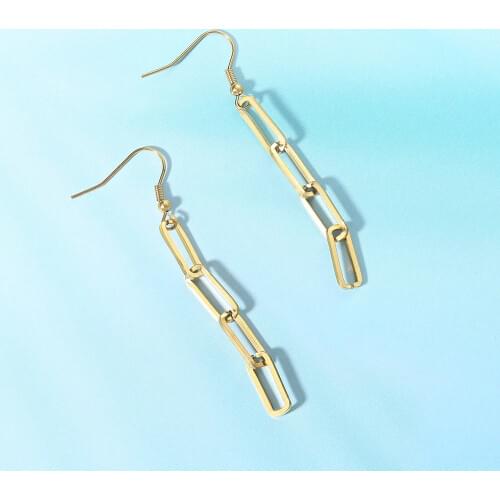 Piercing Drop Earrings for Women Gold Color Simple Stainless Steel Long Chain Earing For Female Trendy Jewelry Gifts Wholesale