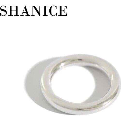 SHANICE Minimalist 990 Sterling Silver Smooth Rings Classic Engagement Finger Rings for Women Pure Silver Ring Fine Jewelry