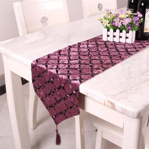 Modern minimalist style Sequins net decor table cloth runner pure black gray table flag Sequin table cloth hotel bed towel flag