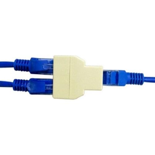 2pcs RJ45 Splitter Adapter 1 to 2 Dual Female Port Connector CAT5 CAT6 LAN Ethernet Sockt Network Connections Splitter Adapter