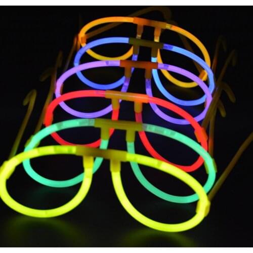 20 Pack DIY Luminous Glow Sticks Eye Glasses Fluorescence Neon Birthday Party Supplies Carnival Wedding Bar Concert Child Adult