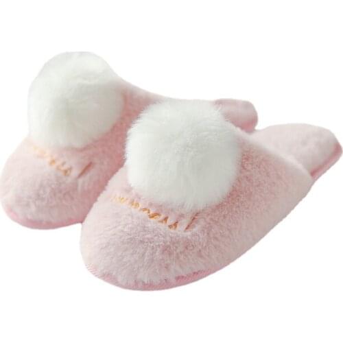 Maomao cotton slippers women 2021 autumn and winter new womens flat bottom home indoor non-slip soft sole shoes