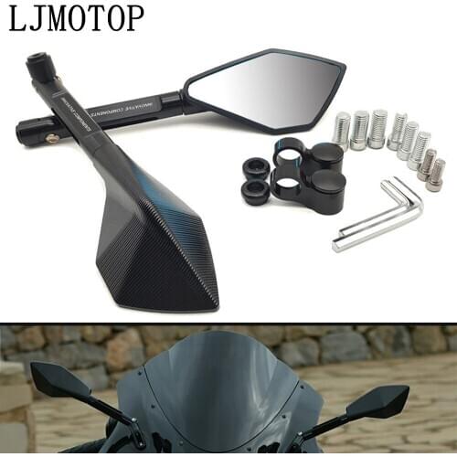 Universal Motorcycle Rearview Mirror Moto side Mirrors CNC black For Suzuki HAYABUSA GSXR1300 SV1000 TL1000 DL650 GSR600 GSR750