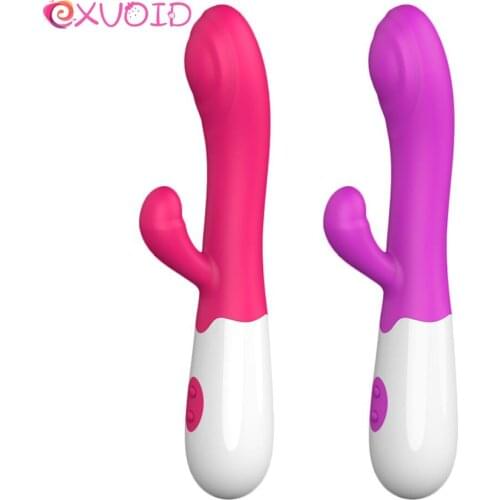 EXVOID G Spot Vibrator for Women Dual Vibration Silicone Dildo Waterproof Female Vagina Clitoris Massager Sex Toys
