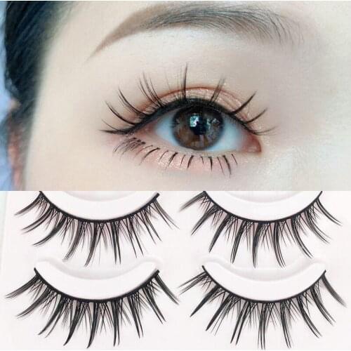 Yokpn New 5 Pairs Natural Fairy Hair False Eyelashes Cross Thick Simulation Big Eye Lashes Eyelashes Bare Makeup Eyelash Tools