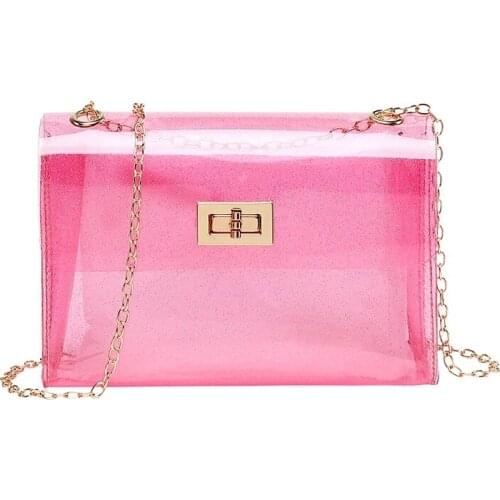 Women Transparent Handbag Shoulder Bag Clear Jelly Purse Clutch Tote Messenger Handbags