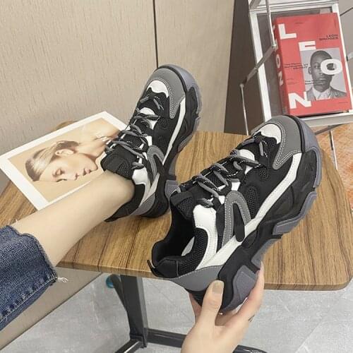 2021 Summer Women White Platform Sneakers Thick-soled Vulcanized Shoes Dad Shoe Classic Female Chunky Comfort Casual Shoes