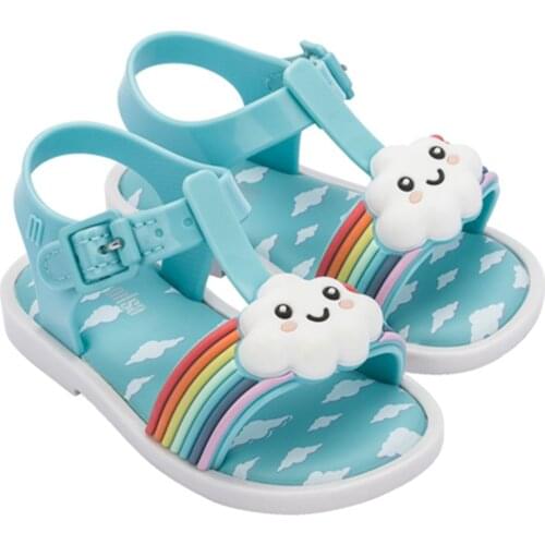 Mel Flex 2021 Girls Summer Sandals Rainbow Jelly Shoes Girl Cloudy Sun Cute Beach Shoes Kids Shoes