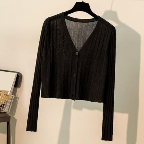 Summer Women Cardigans 2021 Fashion Slim Ladies Knitted Sweater Long Sleeve Single Breasted Sweater Tops