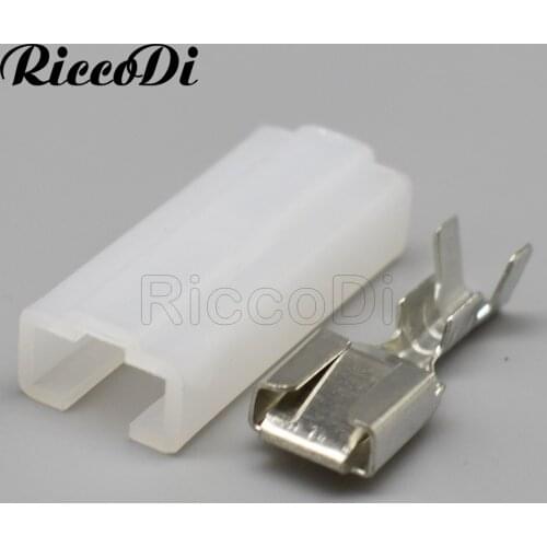 20Sets 1Pole 6.3 Series White Plastic Speaker Connector with Terminal Pins 1P connector DJ7014-6.3-21