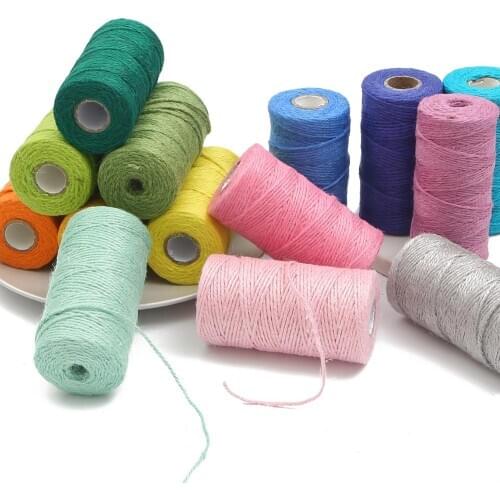 100m/Roll Natural Burlap Hessian Jute Twine Cord 2mm Hemp Rope String Gift Packing Strings Christmas Event & Party Dec Supplies