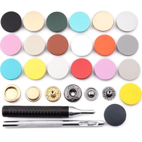 100pcs Metal Snap Button Color Flat Invisible Buttons down jacket Round Concealed Overcoat Buttons Accessories