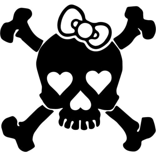 17.4X16.5CM Girl Crossbones Skull Fashion Whole Body Decoration Car Sticker