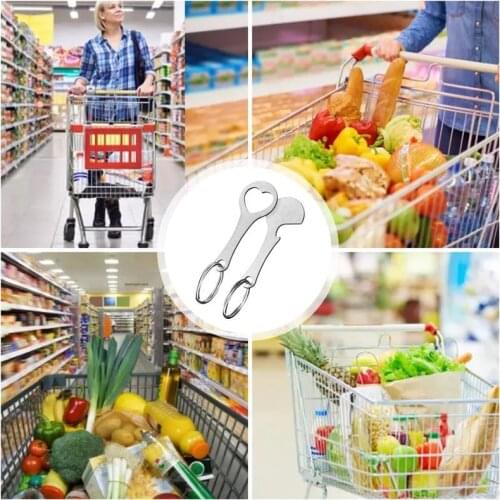 2 Pcs Ring For Key Keychain Metal Aluminum Alloy Black Shopping Cart Token Keyring Accessories Decor Keyring Hook Home decor