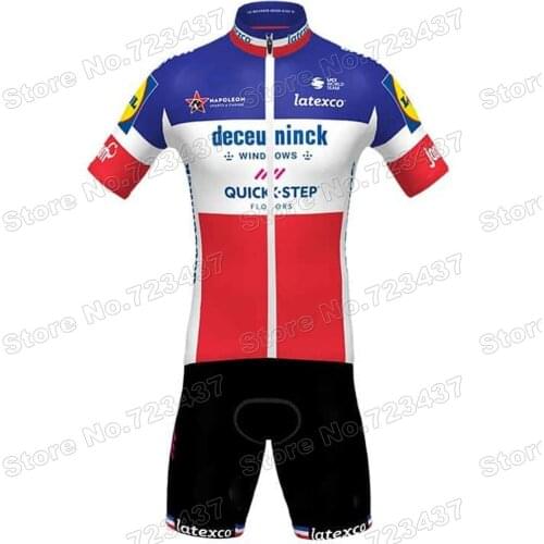 2021 Quick Step Cycling Skinsuit France Champion Race Bodysuit Road Bike Jersey Set Cycling Clothing Rompers Jumpsuit Maillot