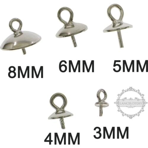 3-8mm cap bail for half drilled beads pearl pendant charm 925 sterling silver DIY supplies findings 1535010