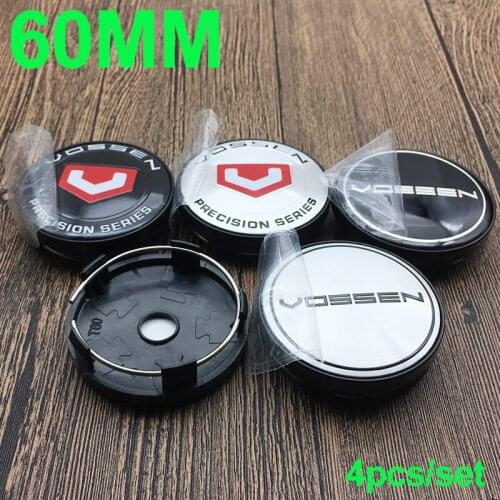 4PCS/SET Car Logo For Vossen 60MM Abs Wheel Center Caps Auto Accessory Emblem Wheel Rim Badge Covers 6CM 56mm Sticker