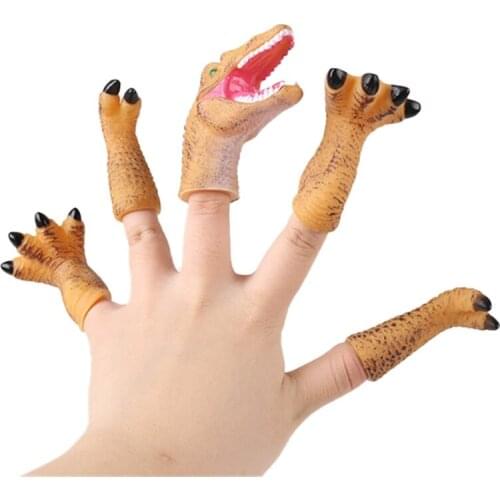 5 Pcs/Set Dinosaur Animal Finger Puppet Children Early Education Puzzle Fun Toy Y4UD