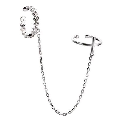 A Girl' Simple Style Silver Cross Earring One-Piece Ear Bone Clip Earring For Women Girl Fashion Jewelry Gift