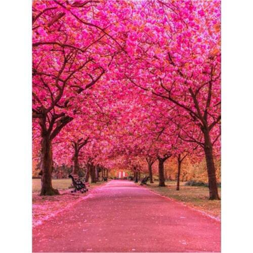 Diamond painting landscape mosaic art embroidery cherry trees rhinestone picture puzzle toys kids drawing wall decor craft diy