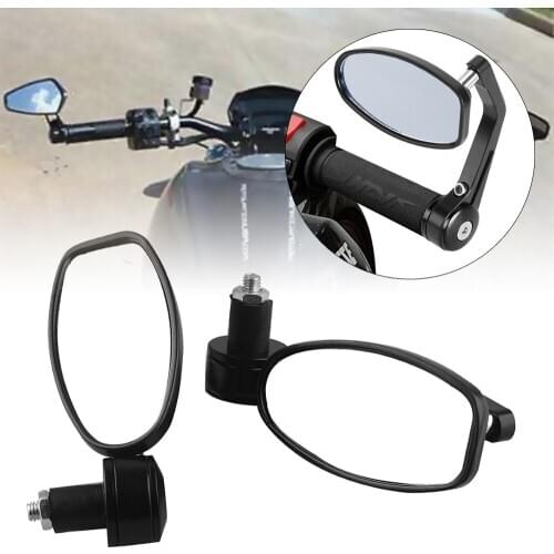 Motorcycel Rear View Side Wing Mirrors Universal Fits Motorbike with 7/8'' bar end 22mm