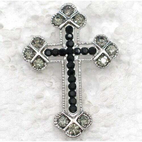 Black Rhinestone Cross Pin brooches Pendant C403 H