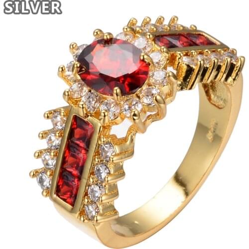 Court style Ruby Luxurious Blue/red Classic Engagement Ring Luxury Zircon Lovers Promise Ring For Women sapphire ring gold rings