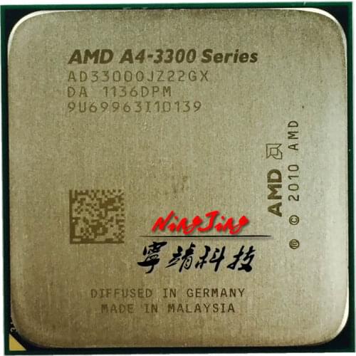 AMD A4-Series A4-3300 A4 3300 2.5 GHz Dual-Core CPU Processor AD3300OJZ22HX / AD3300OJZ22GX Socket FM1