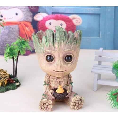 Groot Planter Pot Baby Flowerpot Home Decor Action Figures Toy Pen Pot PVC Hero Model Crafts Figurine Pots for Flowers