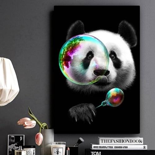 Lovely Panda Canvas Art Posters And Prints Animals Canvas Paintings On the Wall Art Cartoon Pictures For Kids Room Wall Decor