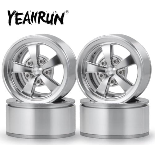 YEAHRUN 1/2/4Pcs 1.9 inch Wheel Hubs Metal Alloy Beadlock Wheel Rims for Axial SCX10 CC01 D90 D110 1/10 RC Crawler Car Parts