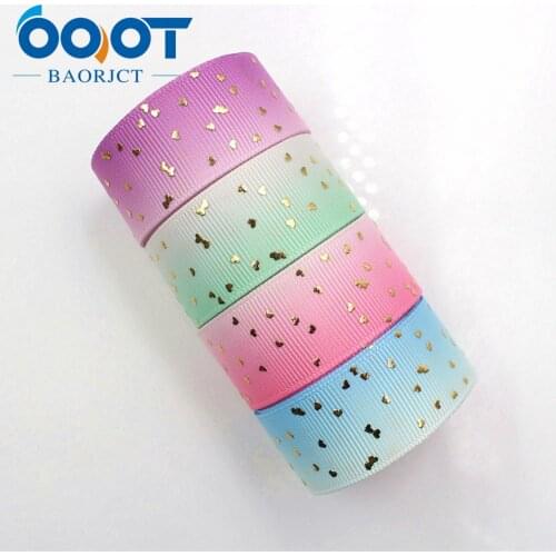 OOOT BAORJCT 171053,22MM hot gold love Printed grosgrain ribbon,garment accessories hair accessories,DIY Handmade gift wrapping