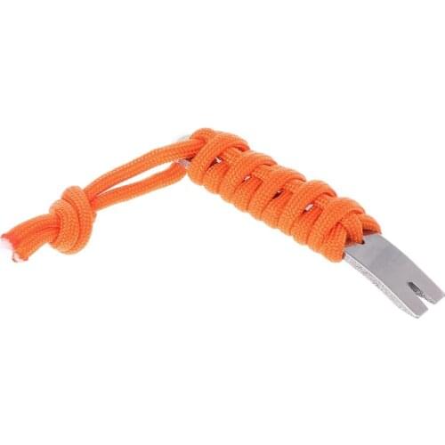 Mini EDC Tool Crank Crowbar Pocket Pry Bar Paracord Scraper Opener Winder Staple U2JB